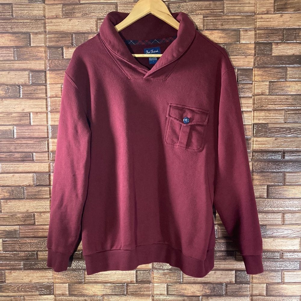 Mens Paul Fredrick Maroon Large Sweater